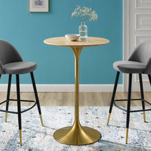 Load image into Gallery viewer, Lippa 28" Round Natural Wood Bar Table by Modway
