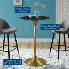 Load image into Gallery viewer, Lippa 28" Round Faux Marble Bar Table by Modway