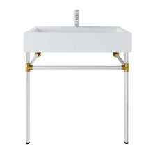 Load image into Gallery viewer, Redeem 32" Silver Stainless Steel Wall-Mount Bathroom Vanity by Modway
