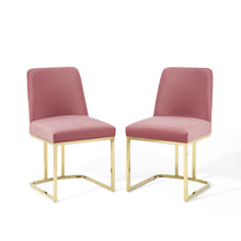 Load image into Gallery viewer, Amplify Sled Base Performance Velvet Dining Chairs Set of 2 by Modway