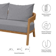 Load image into Gallery viewer, Brisbane Teak Wood Outdoor Patio Loveseat by Modway