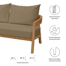 Load image into Gallery viewer, Brisbane Teak Wood Outdoor Patio Loveseat by Modway