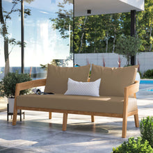 Load image into Gallery viewer, Brisbane Teak Wood Outdoor Patio Loveseat by Modway