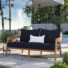 Load image into Gallery viewer, Brisbane Teak Wood Outdoor Patio Loveseat by Modway