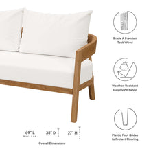 Load image into Gallery viewer, Brisbane Teak Wood Outdoor Patio Loveseat by Modway
