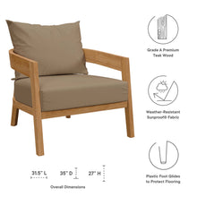 Load image into Gallery viewer, Brisbane Teak Wood Outdoor Patio Armchair by Modway