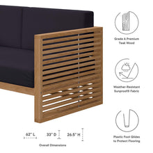 Load image into Gallery viewer, Carlsbad Teak Wood Outdoor Patio Loveseat by Modway