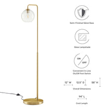 Load image into Gallery viewer, Silo Glass Globe Glass and Metal Floor Lamp by Modway