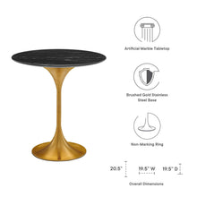 Load image into Gallery viewer, Lippa 20" Round Faux Marble Side Table by Modway