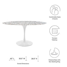 Load image into Gallery viewer, Lippa 60" Oval Terrazzo Dining Table by Modway