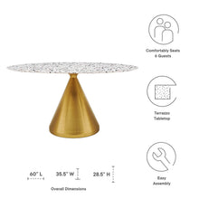 Load image into Gallery viewer, Tupelo 60" Oval Terrazzo Dining Table by Modway