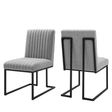 Load image into Gallery viewer, Indulge Channel Tufted Fabric Dining Chairs Set of 2 by Modway