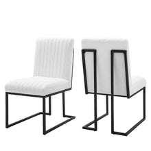 Load image into Gallery viewer, Indulge Channel Tufted Fabric Dining Chairs Set of 2 by Modway