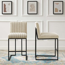 Load image into Gallery viewer, Indulge Channel Tufted Fabric Counter Stools Set of 2 by Modway