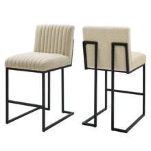 Load image into Gallery viewer, Indulge Channel Tufted Fabric Counter Stools Set of 2 by Modway