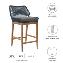 Load image into Gallery viewer, Wellspring Outdoor Patio Teak Wood Bar Stool by Modway
