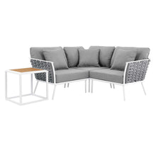 Load image into Gallery viewer, Stance 4 Piece Outdoor Patio Aluminum Sectional Sofa Set by Modway