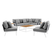 Load image into Gallery viewer, Stance 9 Piece Aluminum Outdoor Patio Aluminum Sectional Sofa Set by Modway
