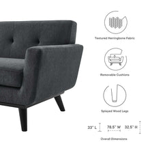 Load image into Gallery viewer, Engage Herringbone Fabric Loveseat by Modway