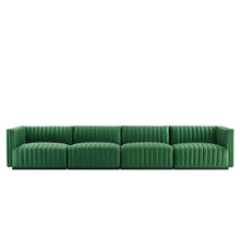 Load image into Gallery viewer, Conjure 4-Piece Channel Tufted Performance Velvet Sofa by Modway