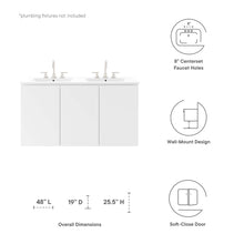 Load image into Gallery viewer, Bryn 48" Wall-Mount Double Sink Bathroom Vanity by Modway