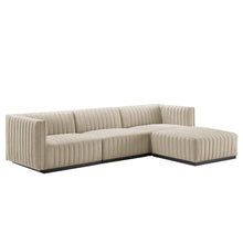 Load image into Gallery viewer, Conjure 4-Piece Channel Tufted Upholstered Fabric Sectional Sofa by Modway