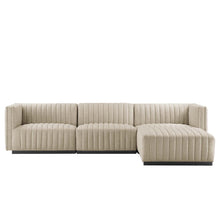 Load image into Gallery viewer, Conjure 4-Piece Channel Tufted Upholstered Fabric Sectional Sofa by Modway