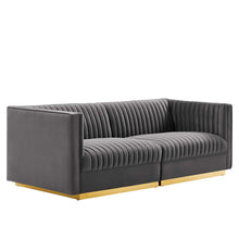 Load image into Gallery viewer, Sanguine Channel Tufted Performance Velvet Modular Sectional Sofa Loveseat by Modway