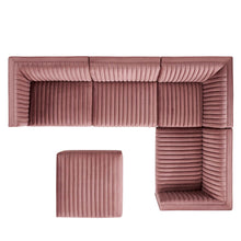 Load image into Gallery viewer, Sanguine 5-Piece Channel Tufted Performance Velvet Right-Facing Modular Sectional Sofa by Modway