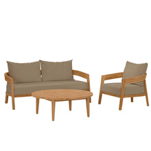 Load image into Gallery viewer, Brisbane 3-Piece Teak Wood Outdoor Patio Set by Modway