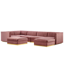 Load image into Gallery viewer, Sanguine 7-Piece Channel Tufted Performance Velvet Left-Facing Modular Sectional Sofa by Modway