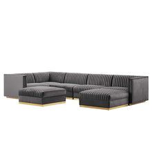 Load image into Gallery viewer, Sanguine Channel Tufted Performance Velvet 7-Piece Left-Facing Modular Sectional Sofa