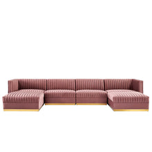 Load image into Gallery viewer, Sanguine 6-Piece Channel Tufted Performance Velvet Modular Sectional Sofa by Modway