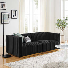 Load image into Gallery viewer, Conjure Channel Tufted Performance Velvet Loveseat by Modway
