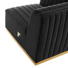 Load image into Gallery viewer, Conjure 5-Piece Channel Tufted Performance Velvet Sectional in Gold Black