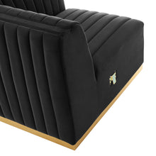 Load image into Gallery viewer, Conjure 5-Piece Channel Tufted Performance Velvet Sectional in Gold Black