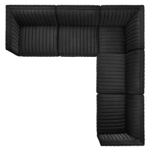 Load image into Gallery viewer, Conjure 5-Piece Channel Tufted Performance Velvet Sectional in Gold Black