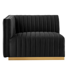 Load image into Gallery viewer, Conjure 5-Piece Channel Tufted Performance Velvet Sectional in Gold Black