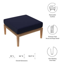 Load image into Gallery viewer, Clearwater Outdoor Patio Teak Wood Ottoman by Modway