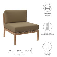 Load image into Gallery viewer, Clearwater Outdoor Patio Teak Wood Armless Chair by Modway