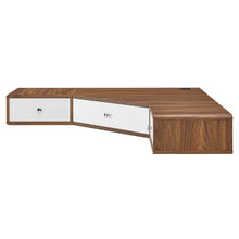 Load image into Gallery viewer, Transmit 47" Wall Mount Corner Walnut Office Desk by Modway