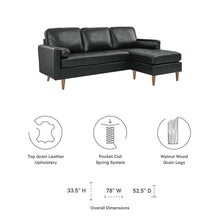 Load image into Gallery viewer, Valour 78" Leather Apartment Sectional Sofa by Modway