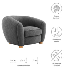 Load image into Gallery viewer, Abundant Boucle Upholstered Fabric Armchair by Modway