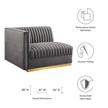 Load image into Gallery viewer, Sanguine Channel Tufted Performance Velvet Modular Sectional Sofa Left-Arm Chair by Modway