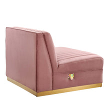 Load image into Gallery viewer, Sanguine Channel Tufted Performance Velvet Modular Sectional Sofa Armless Chair by Modway