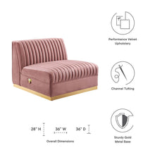 Load image into Gallery viewer, Sanguine Channel Tufted Performance Velvet Modular Sectional Sofa Armless Chair by Modway