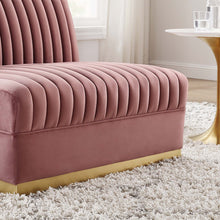 Load image into Gallery viewer, Sanguine Channel Tufted Performance Velvet Modular Sectional Sofa Armless Chair by Modway