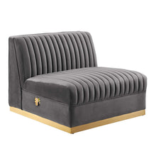 Load image into Gallery viewer, Sanguine Channel Tufted Performance Velvet Modular Sectional Sofa Armless Chair by Modway