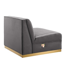 Load image into Gallery viewer, Sanguine Channel Tufted Performance Velvet Modular Sectional Sofa Armless Chair by Modway