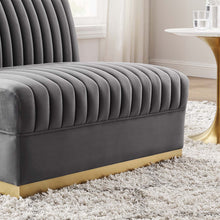 Load image into Gallery viewer, Sanguine Channel Tufted Performance Velvet Modular Sectional Sofa Armless Chair by Modway